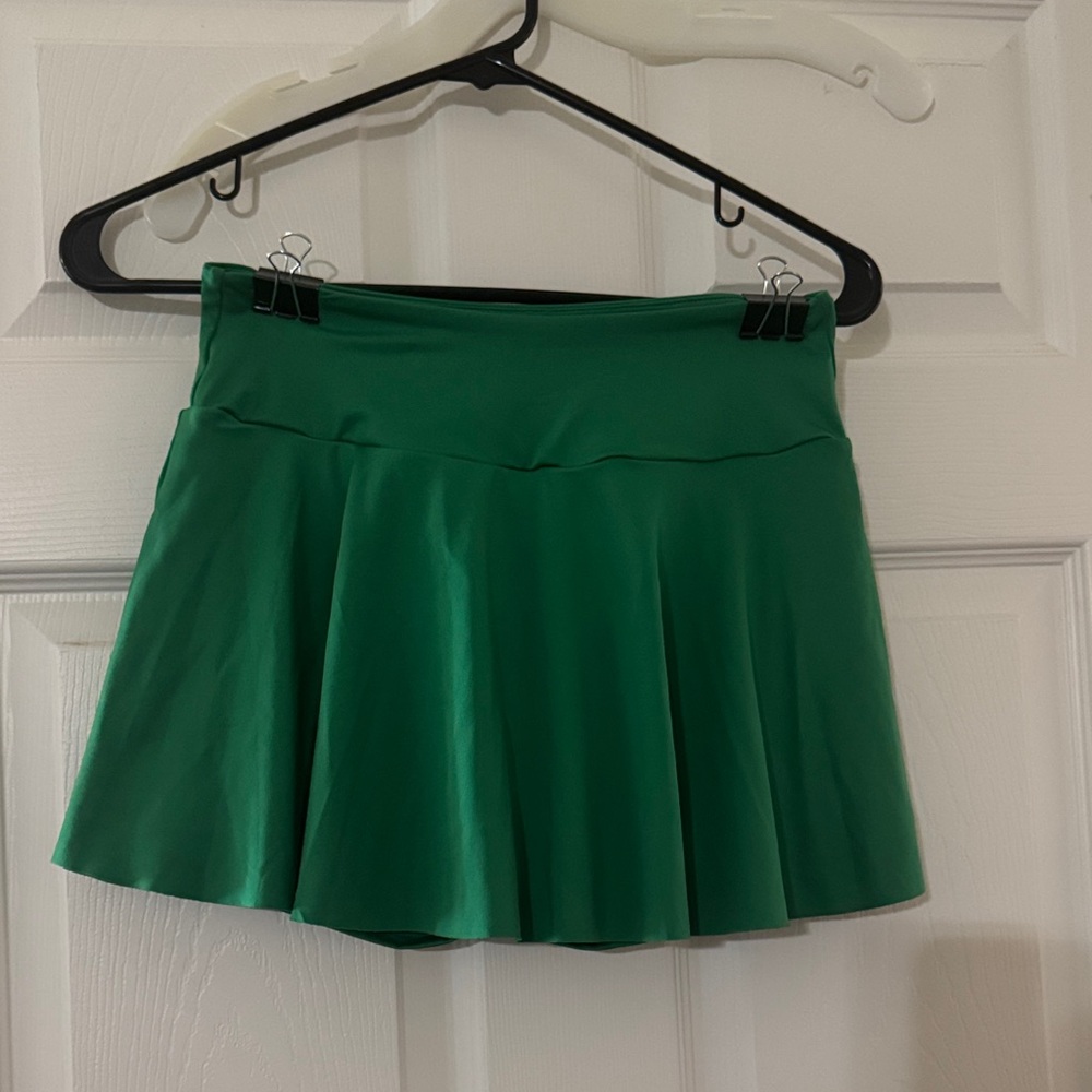 SHEIN Green Flared Skater Skirt